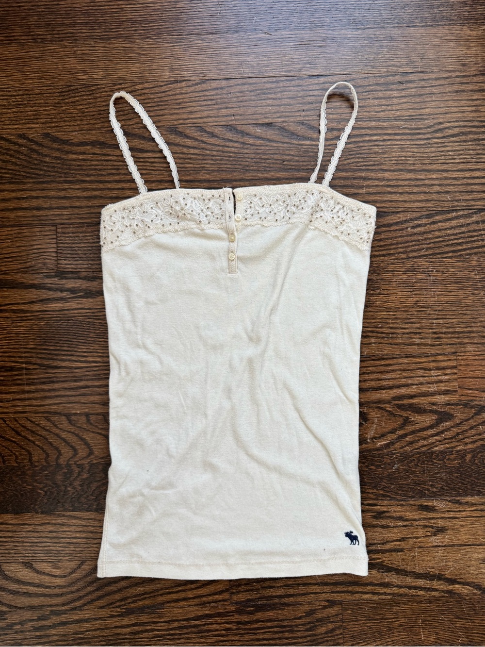 Abercrombie & Fitch Cream Crochet-Trim Tank Top